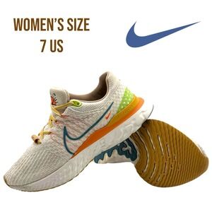 Nike React Infinity Run Flyknit 3 Sail Hot‎ Curry Women's Size 7 Running Shoes